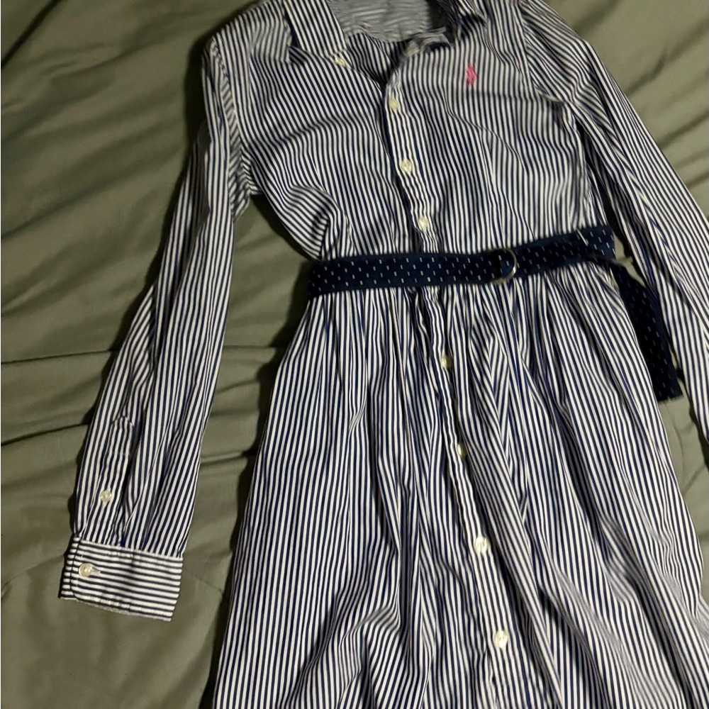 Polo by Ralph Lauren Navy and White Striped Shirt